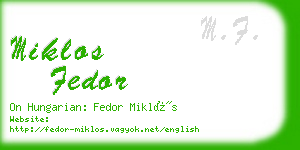 miklos fedor business card